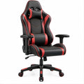 Cadeira Gaming Ergonómica Preta e Vermelha em Pele Sintética PU 65 x 65 x 117-127 cm