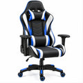 Cadeira Gaming Ergonómica Reclinável Preta/Azul/Branca em Pele Sintética PU, 66 x 68 x 122-132 cm
