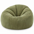 Pufe Redondo Verde-Oliva em Veludo Cotelê de Poliéster 80 x 80 x 70 cm