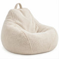 Pufe em Forma de Poltrona Bouclé Bege 80 x 80 x 90 cm