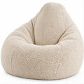 Poltrona Bean Bag em Bouclé de Poliéster Bege 80 x 80 x 90 cm