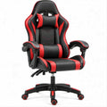 Cadeira Gaming Ergonómica Preta e Vermelha em Pele Sintética PU, 66 x 52 x 118-128 cm