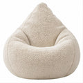 Pufe em Forma de Poltrona em Bouclé Bege 80 x 80 x 90 cm